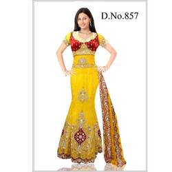 Manufacturers Exporters and Wholesale Suppliers of Pretty Yellow and Red Lehenga Choli Mumbai Maharashtra